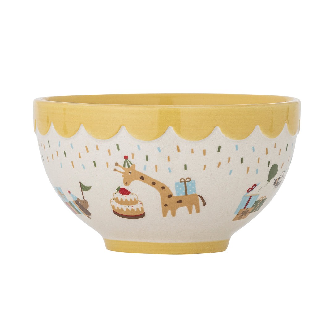 Celebrate Bowl in Yellow Stoneware Kids