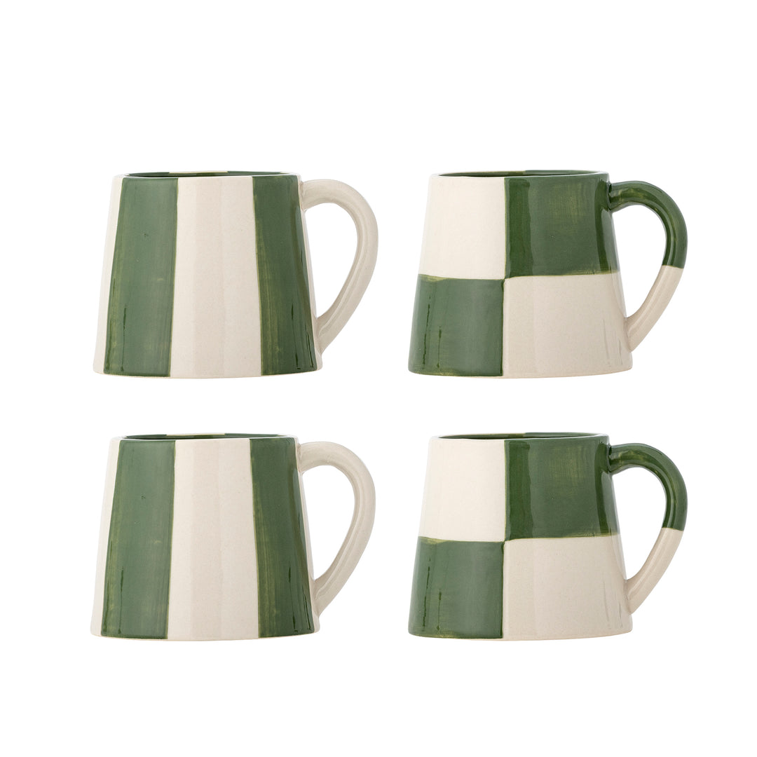 Set of 4 Floki Mugs in Green