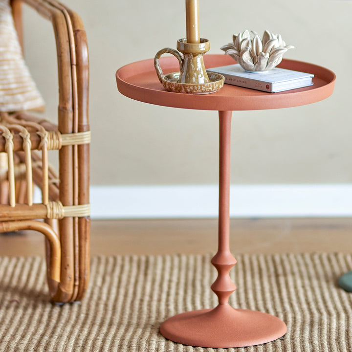 Anjou Side Table in Orange Aluminum