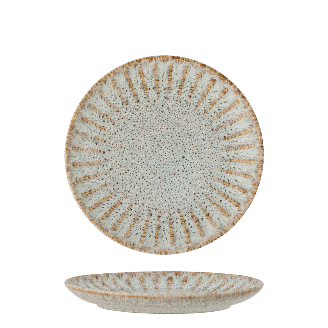 Medium Fleur Plate in Nature Stoneware