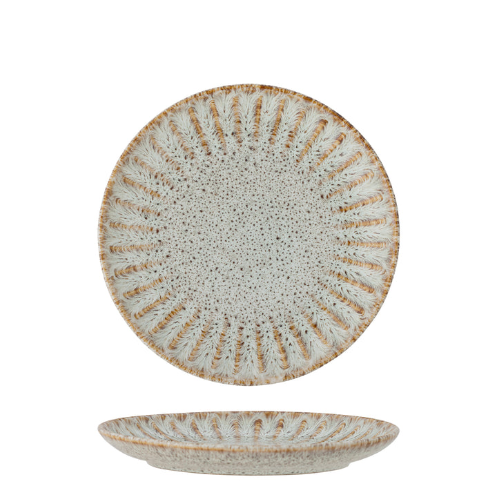 Medium Fleur Plate in Nature Stoneware