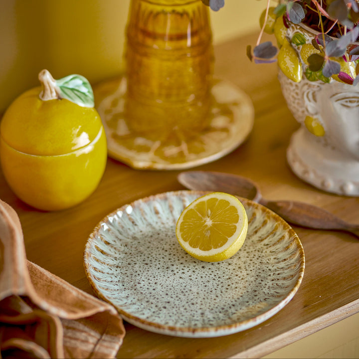 Small Fleur Plate in Nature Stoneware