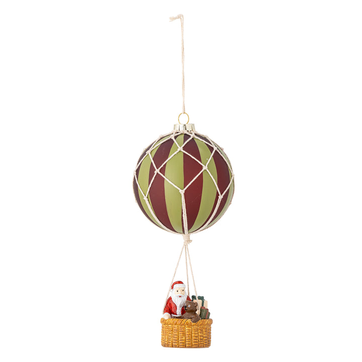 Hettie Santa Hot Air Balloon Glass Tree Decoration