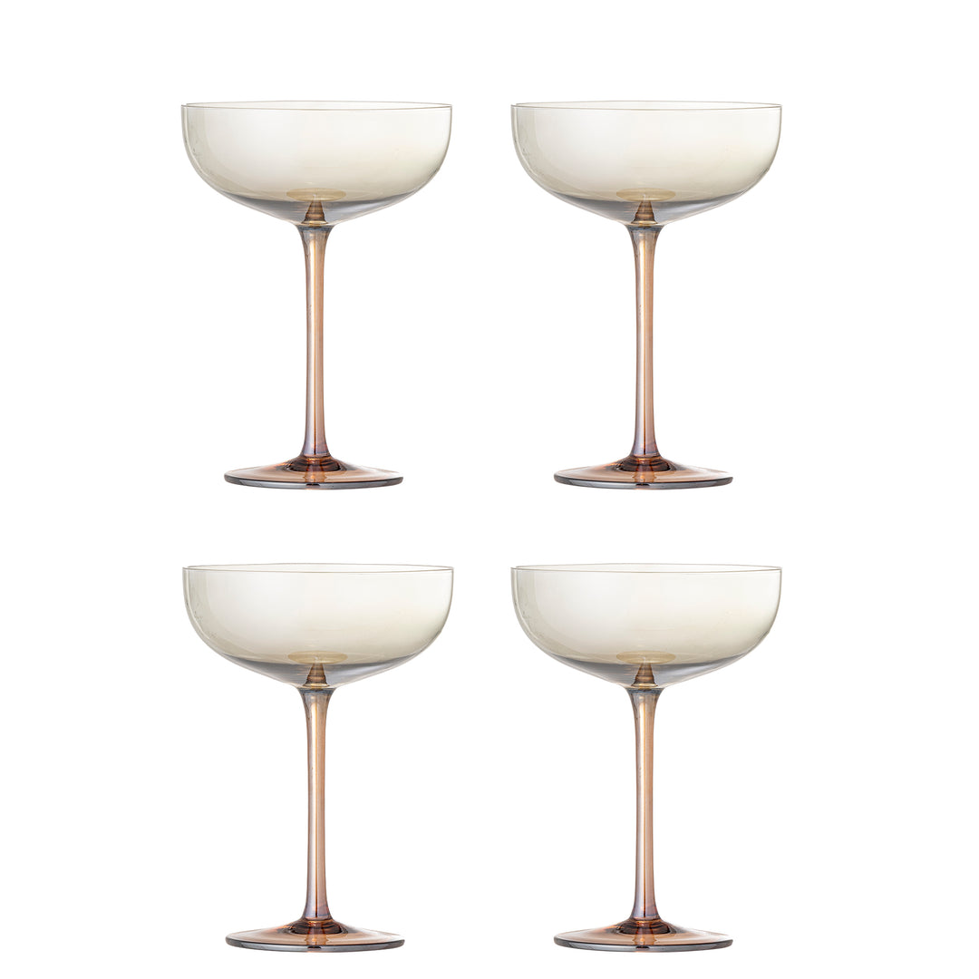 Aston Cocktail Glass in Bronze Glass Set of 4