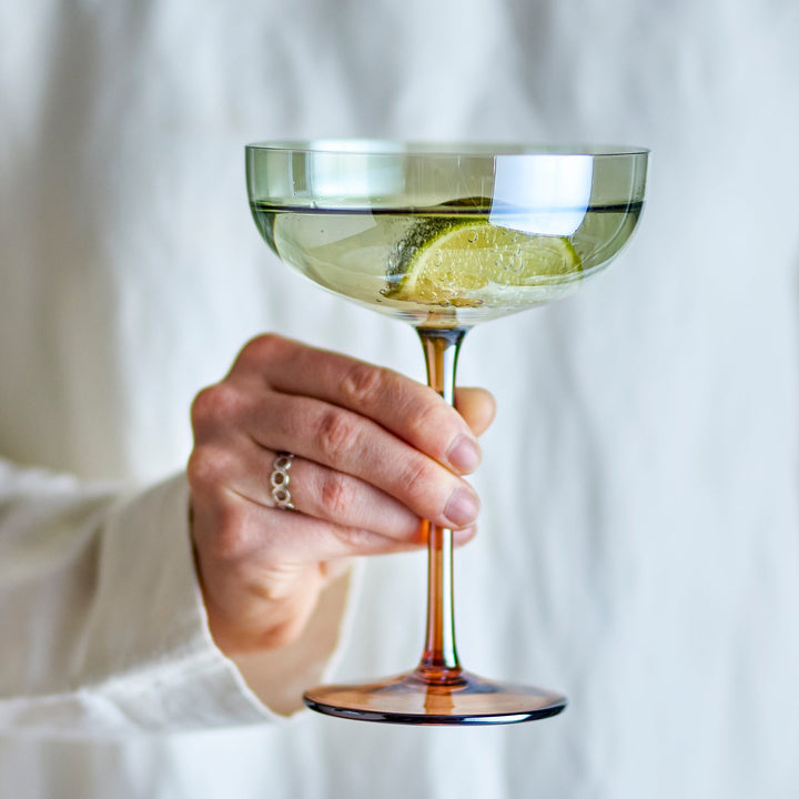 Aston Cocktail Glass in Bronze Glass Set of 4