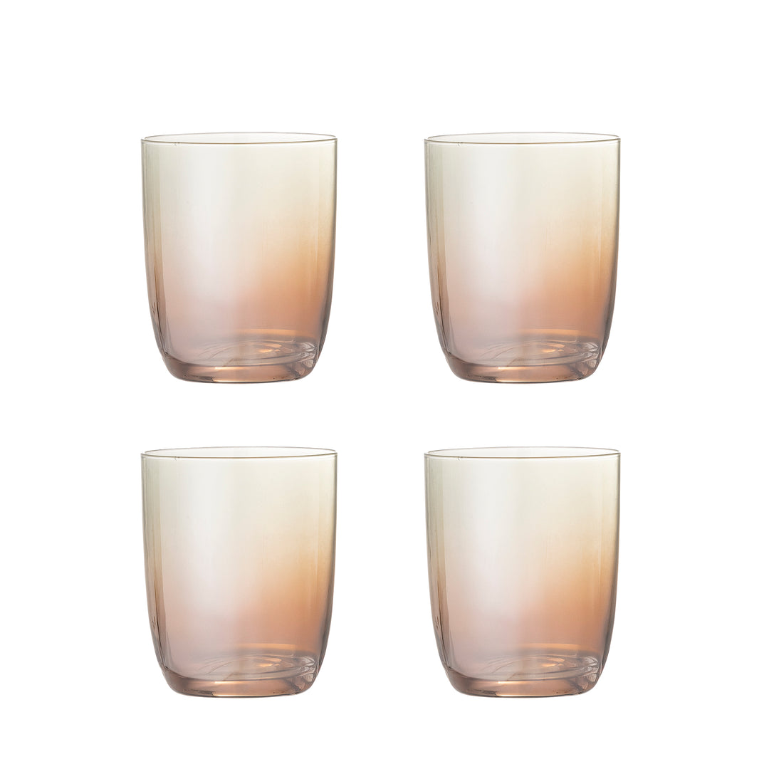 Aston Drinking Glass in Bronze Glass Set of 4