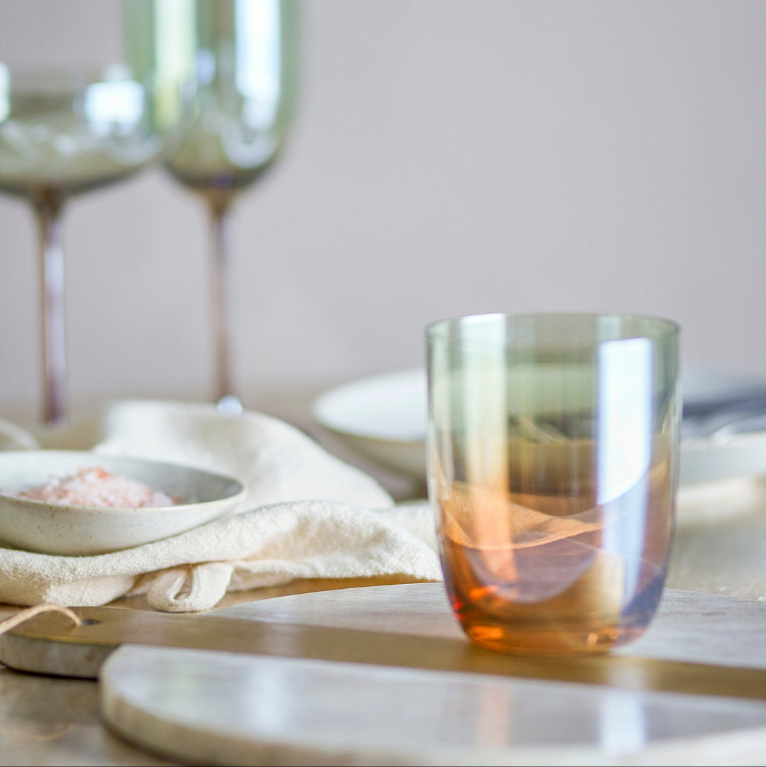 Aston Drinking Glass in Bronze Glass Set of 4