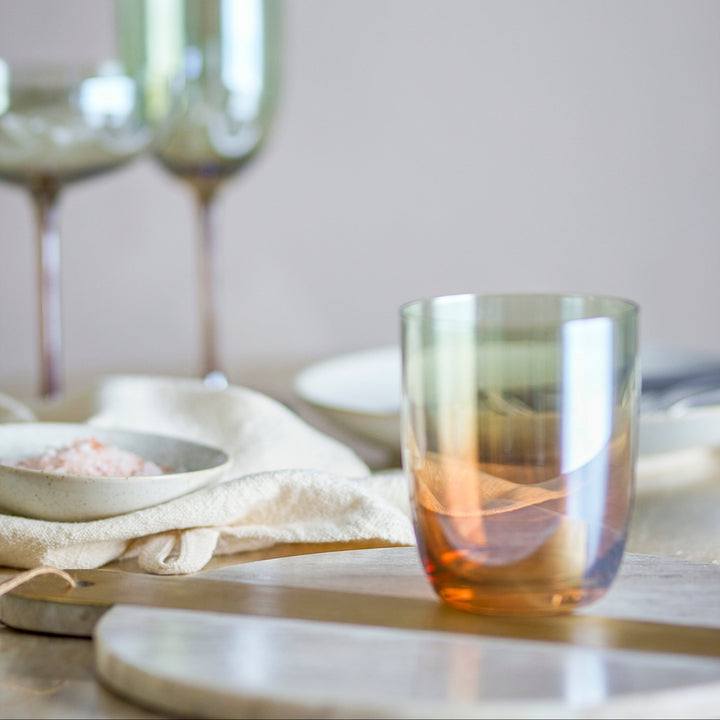 Aston Drinking Glass in Bronze Glass Set of 4