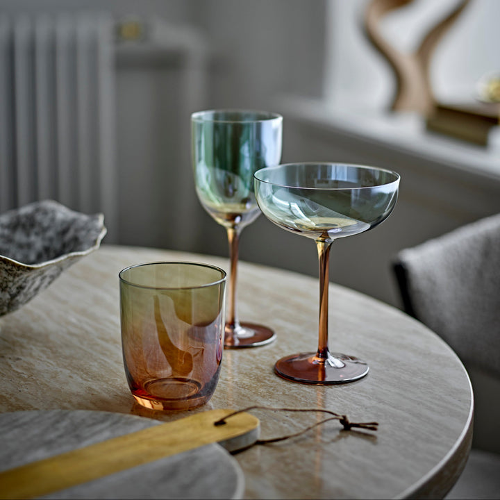 Aston Drinking Glass in Bronze Glass Set of 4