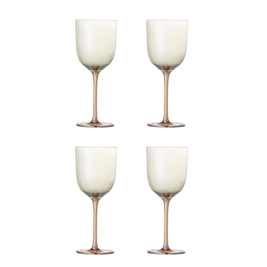 Aston Wine Glass in Bronze Glass Set of 4