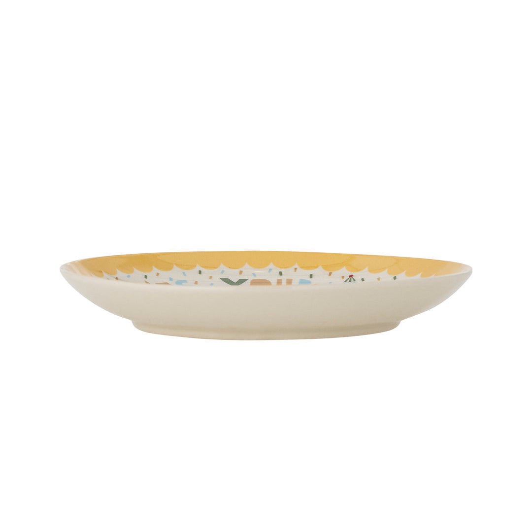 Celebrate Plate in Yellow Stoneware Kids