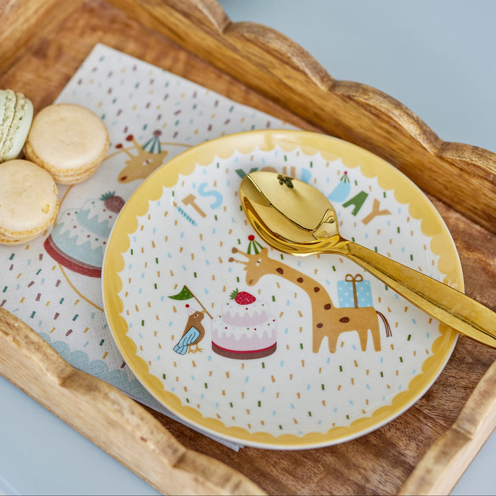 Celebrate Plate in Yellow Stoneware Kids