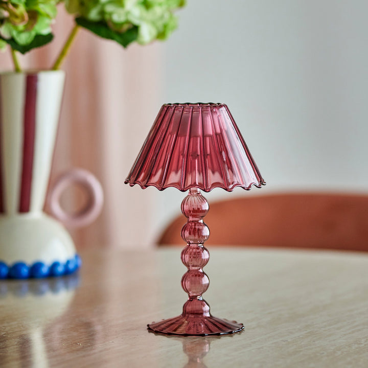 Glass Candle Holder in Red