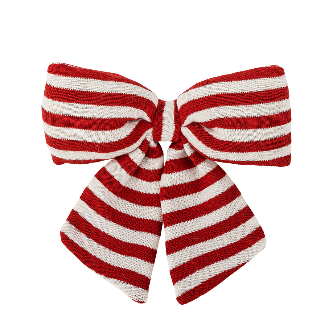 Ruby Stripe Bow Cotton Decoration