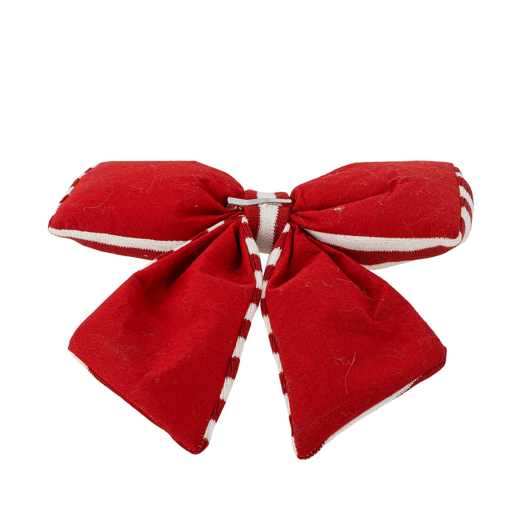 Ruby Stripe Bow Cotton Decoration