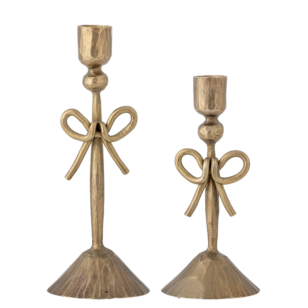 Set of 2 Arc Brass Candle Holders