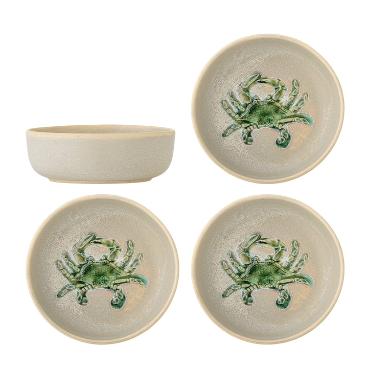 Set of 4 Stoneware Hadden Bowls Crab