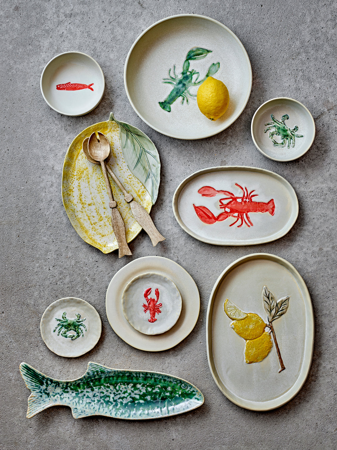 Set of 4 Stoneware Hadden Bowls Crab