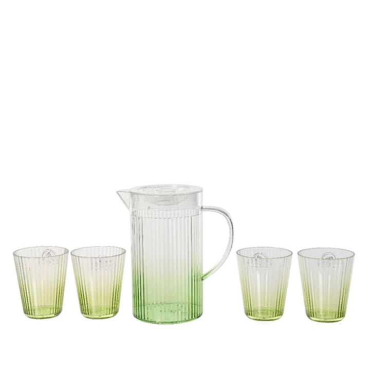 Kelly Ribbed Jug and Cups Five Piece Set
