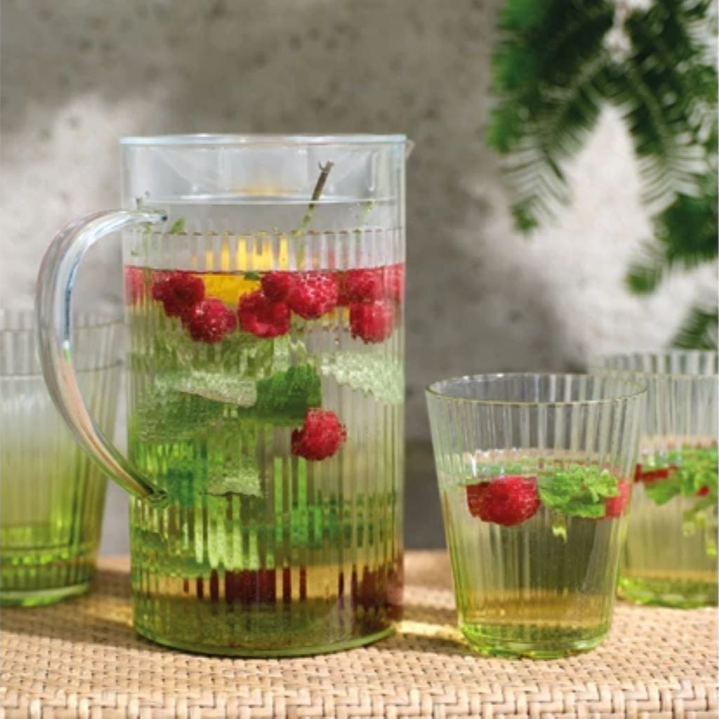 Kelly Ribbed Jug and Cups Five Piece Set