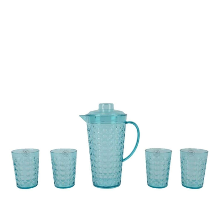 Cobalt Bubble Jug and Cups Five Piece Set - PRE ORDER