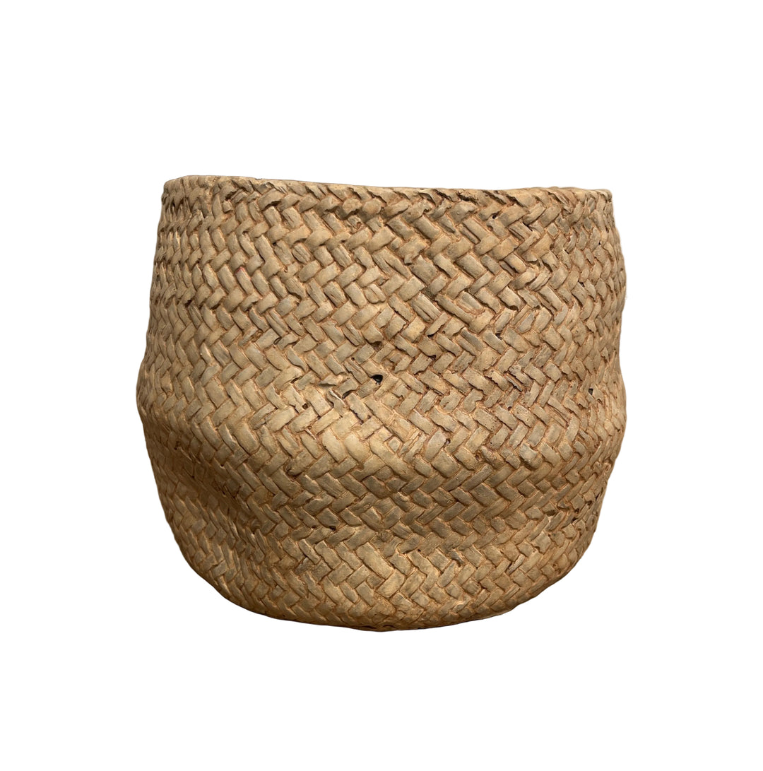 Small Rattan Detail Terracotta Plant Pot