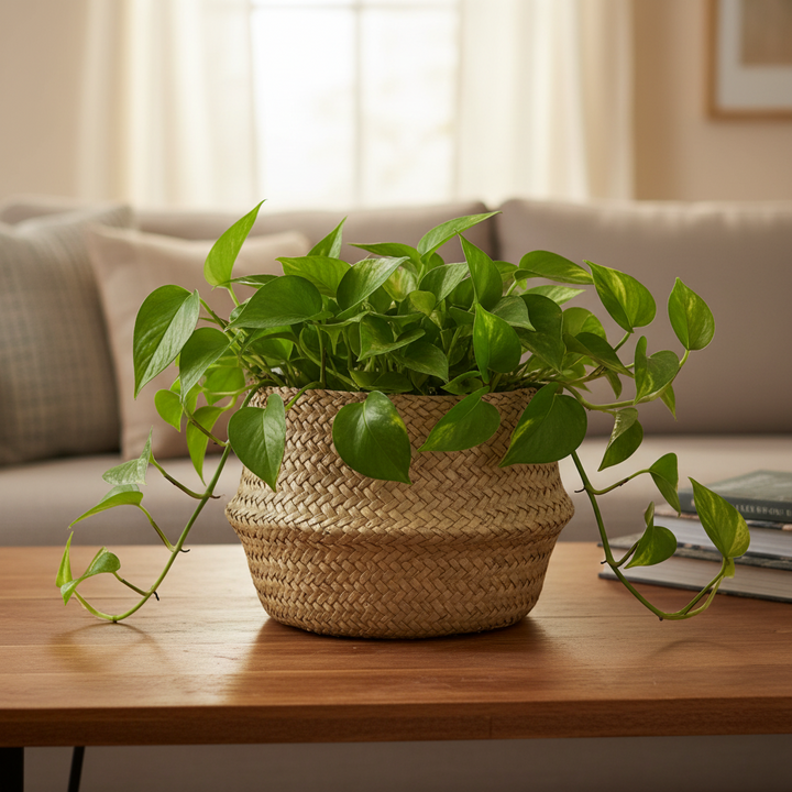 Small Rattan Detail Terracotta Plant Pot Outlet