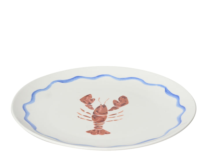 Set of 4 Porcelain Lobster Dinner Plates