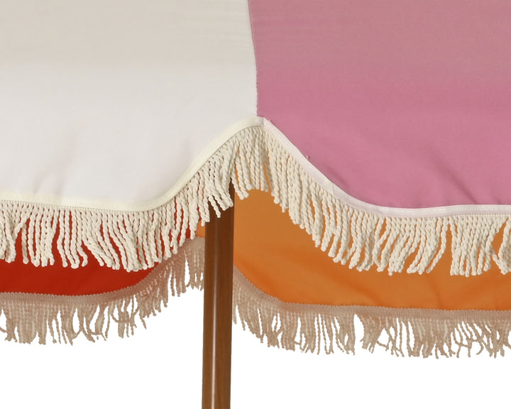 Multi Stripe Tassel Parasol