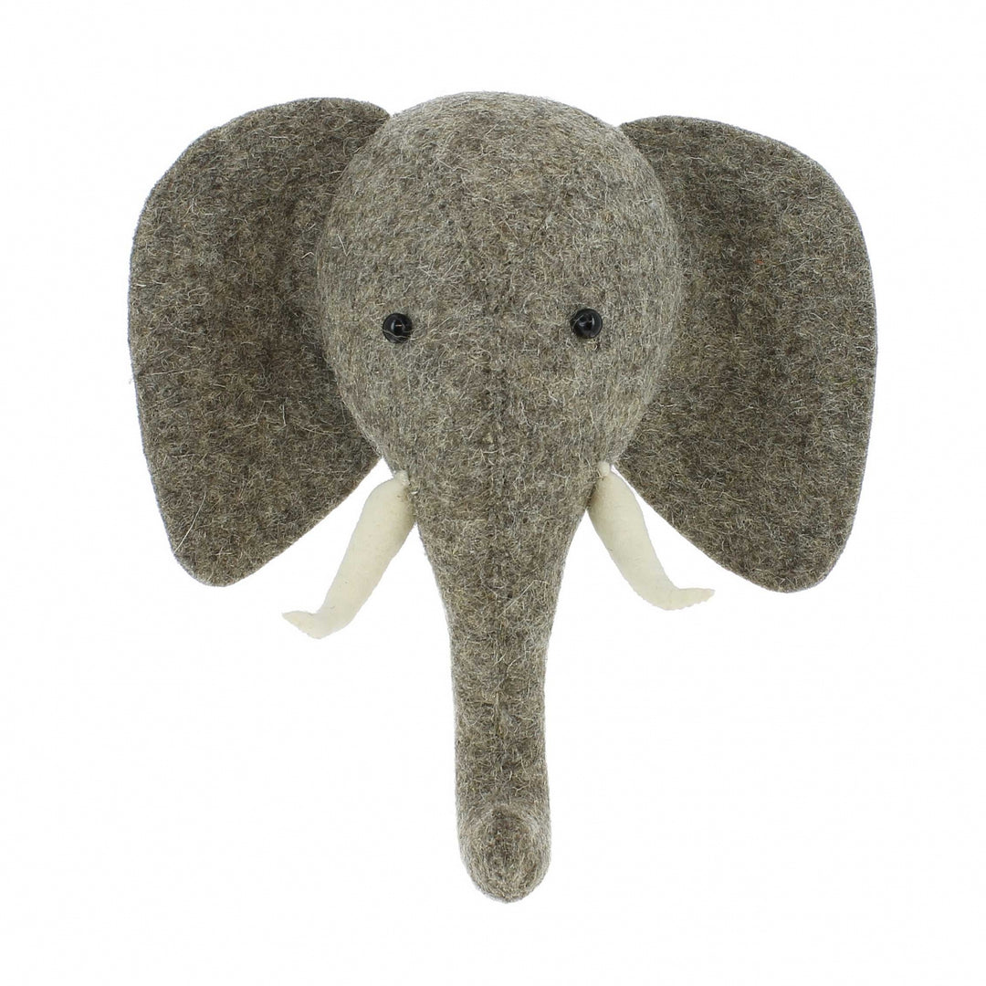 Medium Elephant Head with Trunk Up