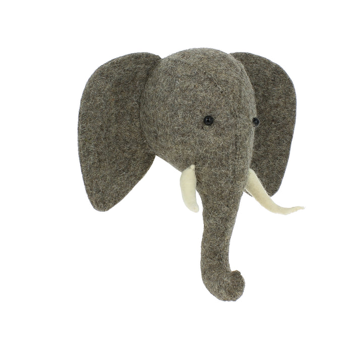 Medium Elephant Head with Trunk Up