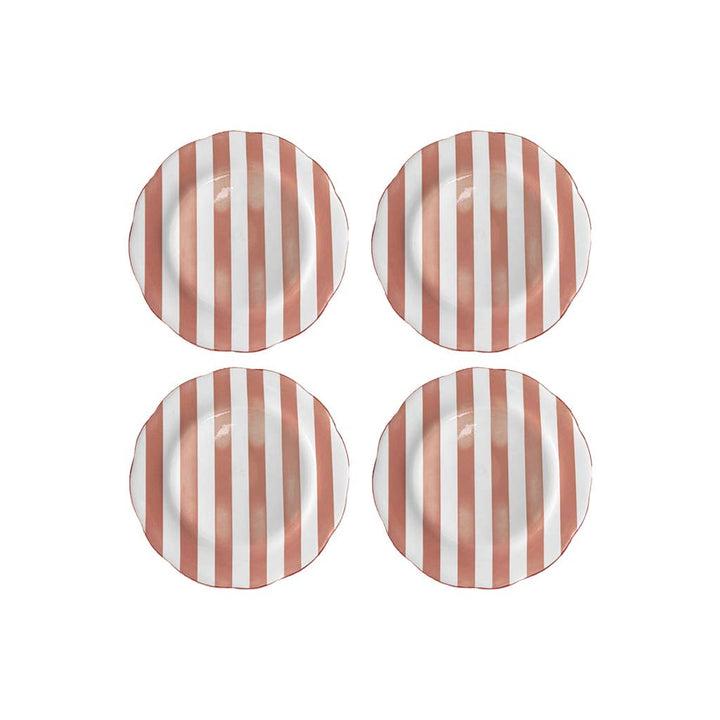 Set of 4 Pink Trattoria Dessert Plates