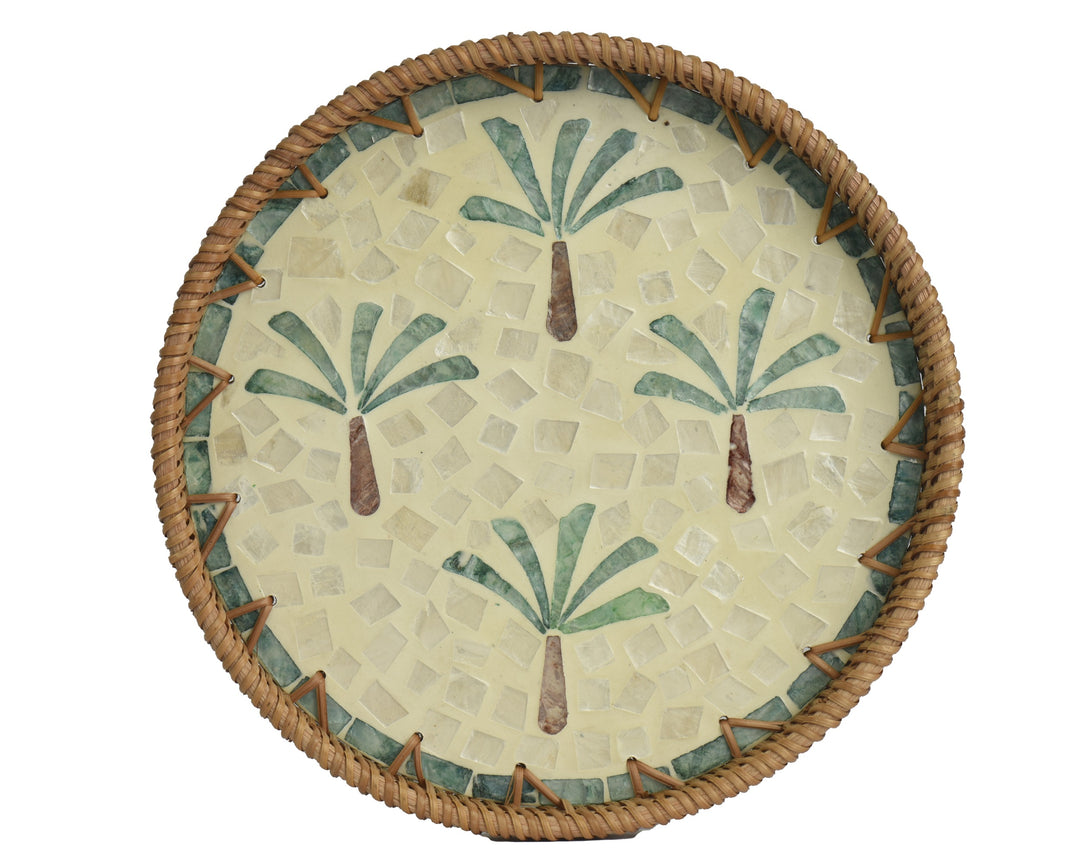 Rattan Palm Serving Tray