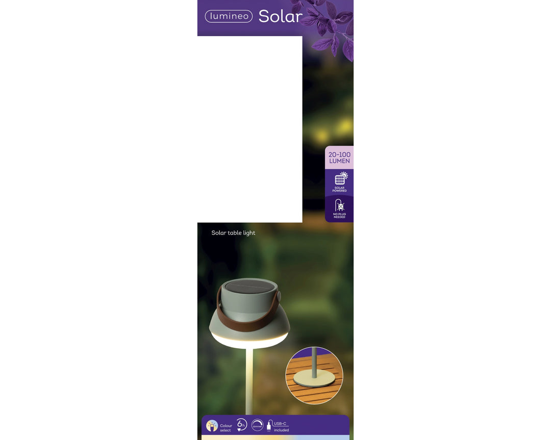Solar Table Light in Grey