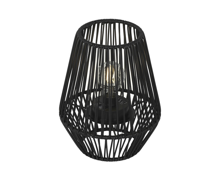 Solar Wicker Lantern in Black