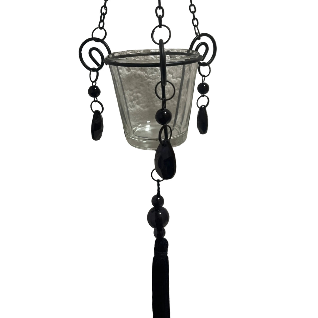 Hanging Scroll & Beads Tea Light Holder