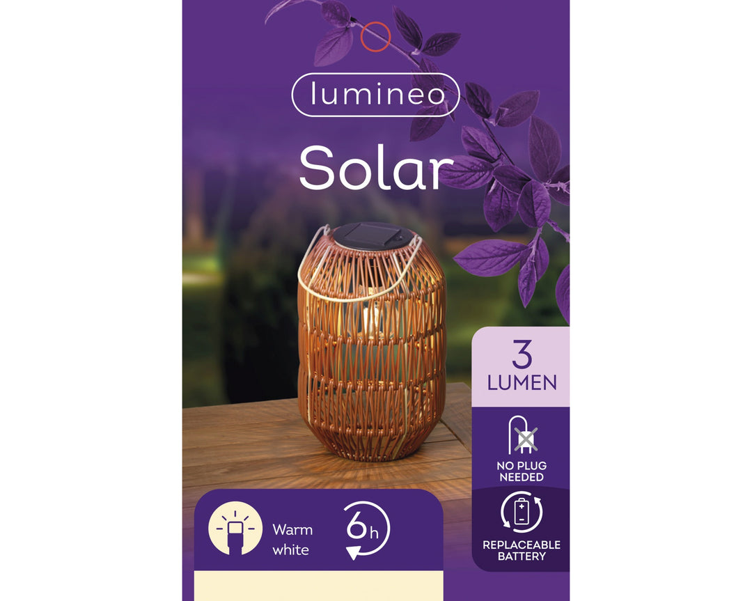 Solar Iron Lantern in Terracotta