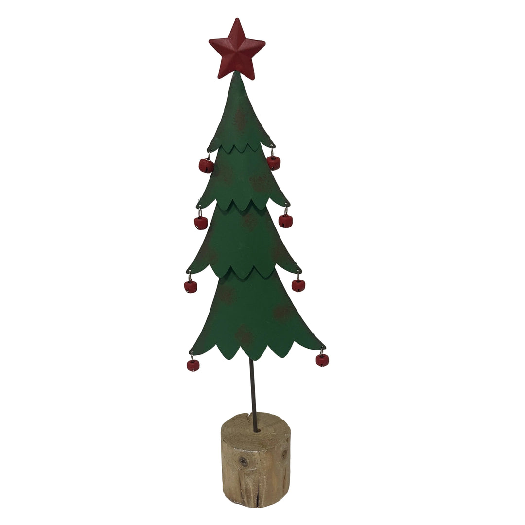Large Christmas Tree on Log Base