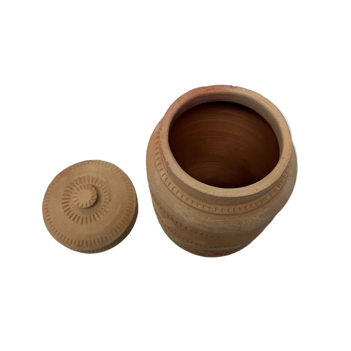 Terracotta Jar and Lid Garden Ornament