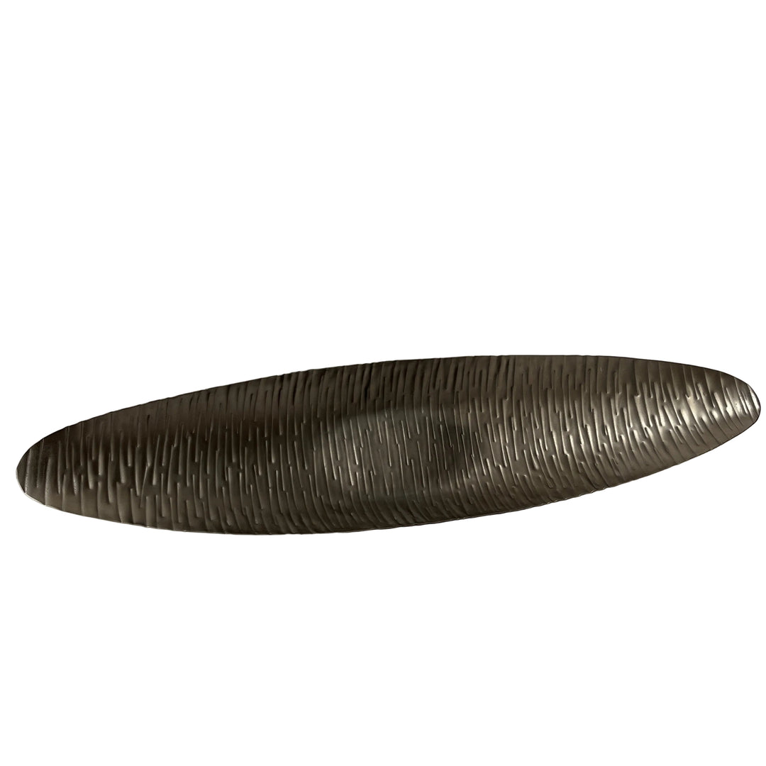 Long Leaf Metal Dish in Nickel Finish