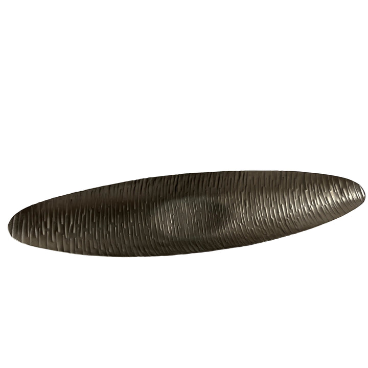 Long Leaf Metal Dish in Nickel Finish