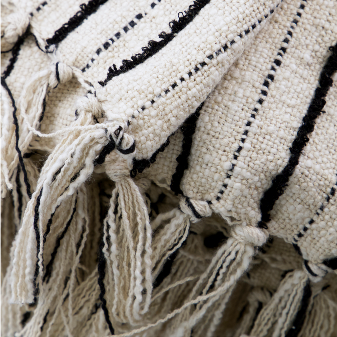 Lines Throw in Black Off White