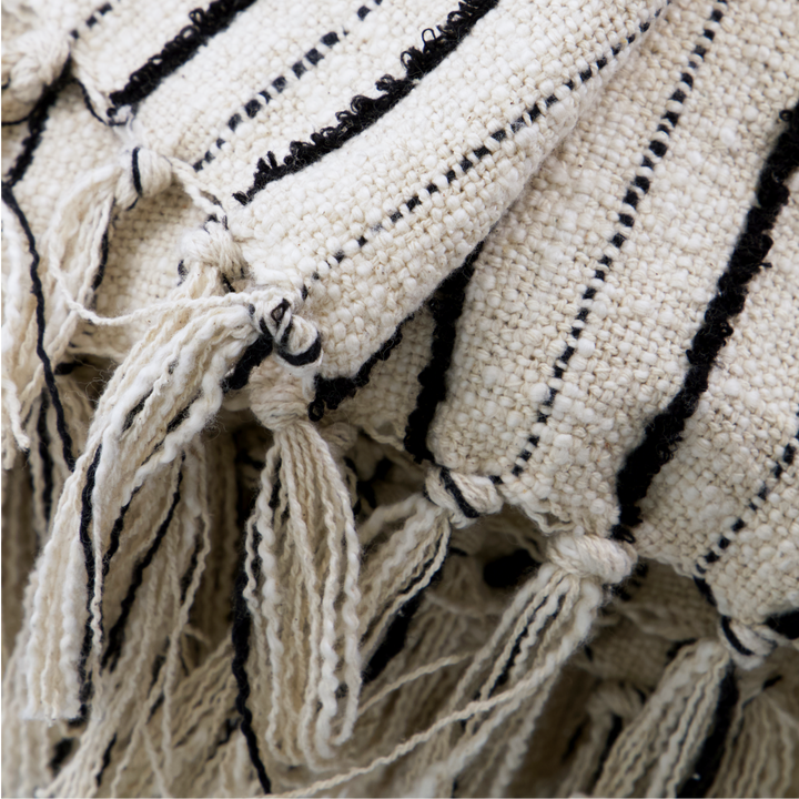 Lines Throw in Black Off White