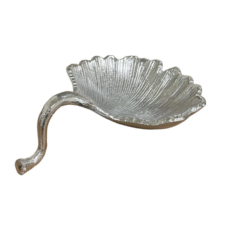 Single Geranium Leaf Decor Silver