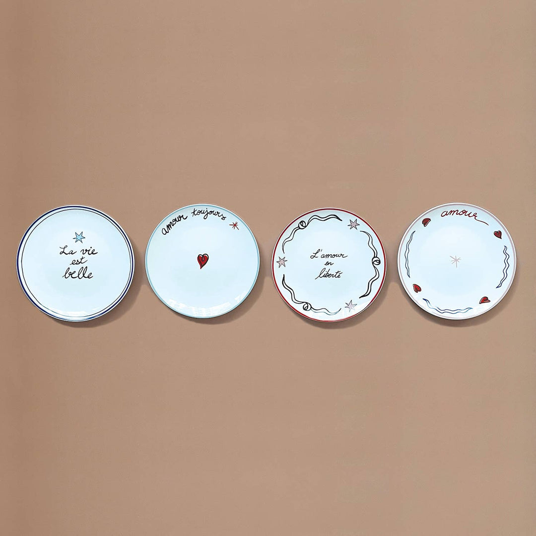 Set of 4 Love in Freedom Dessert Plates