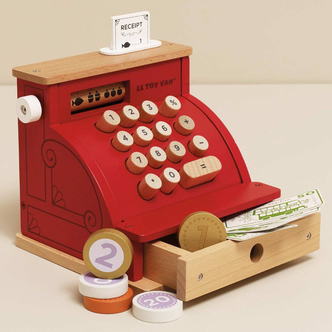 Wooden Cash Register & Money Play Set