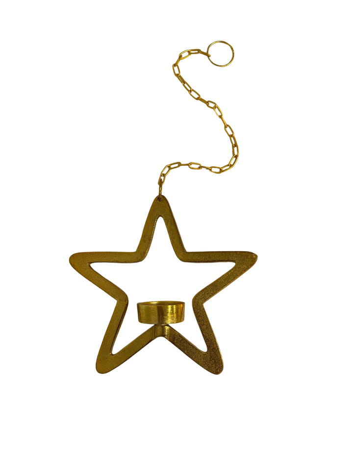 Hanging Gold Star Tealight