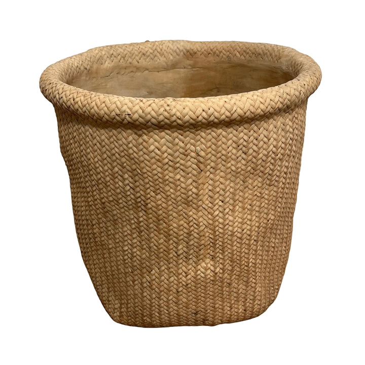 Rattan Design Terracotta Roll Top Heavy Pot Planter Large