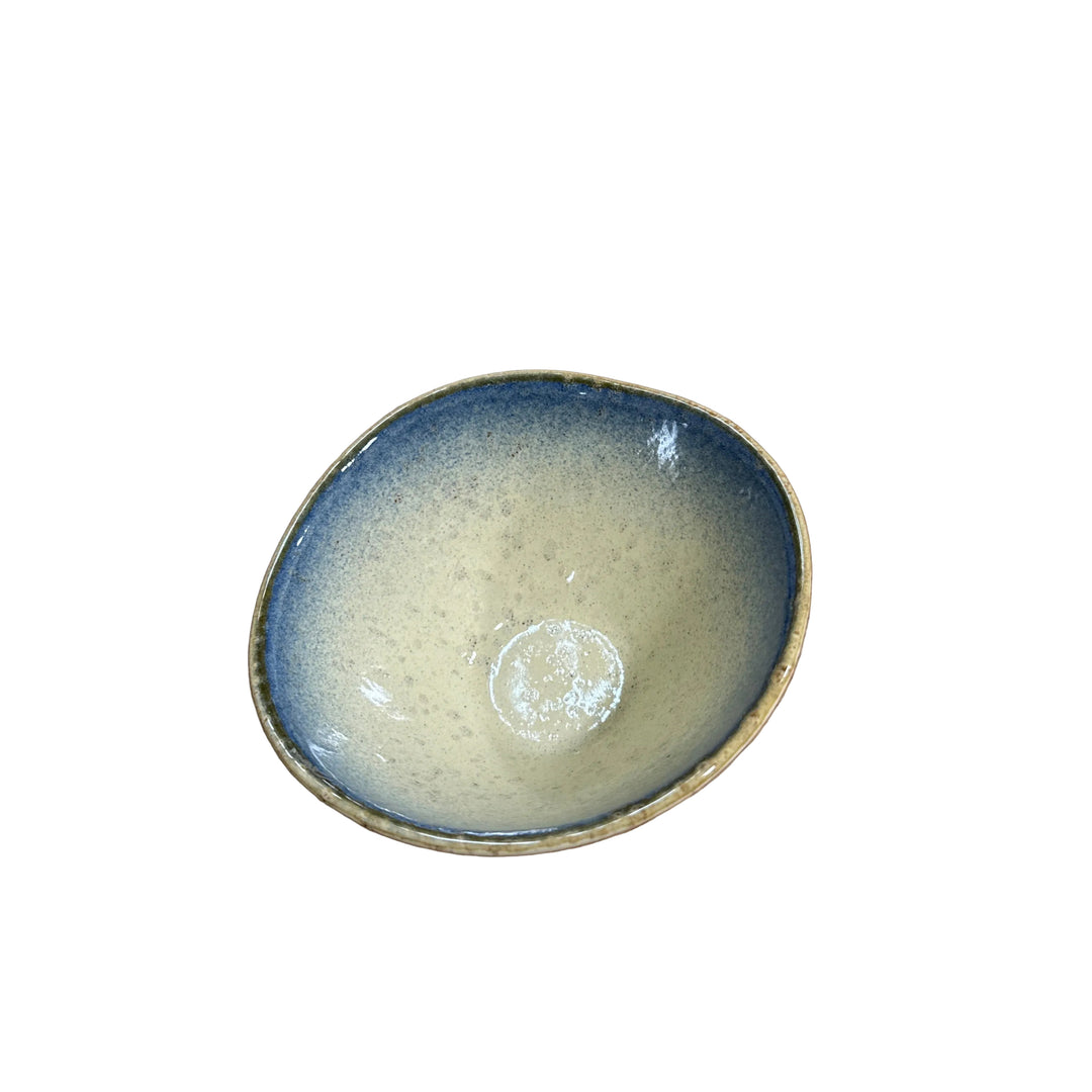 Mini Serving Bowl in Ivory and Blue