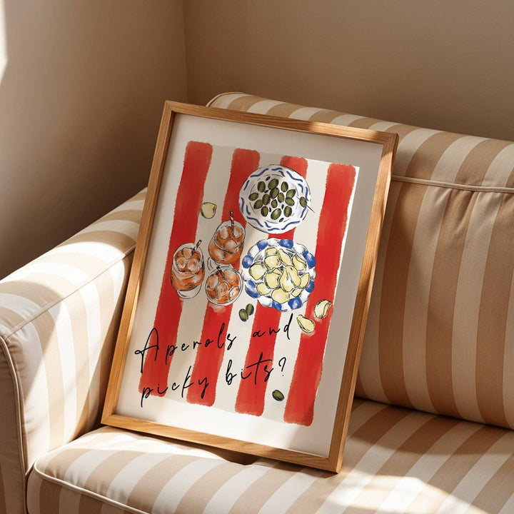 Drinks And Picky Bits Print by Mash Design